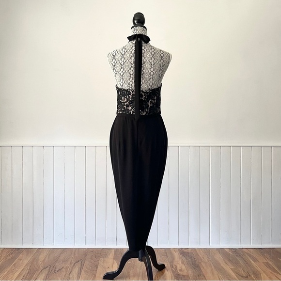 Rodeo Show Black Lace Bodice Halter Cocktail Dress Size 8 - Picture 8 of 13